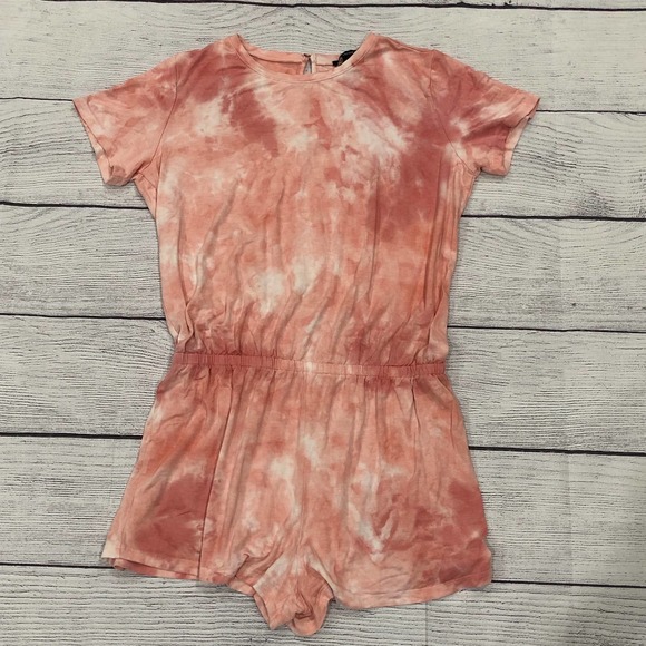 Forever 21 sz M Pink Tie Dye knit Romper - Picture 1 of 8